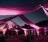buffet seating under tent