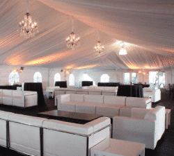 buffet seating under tent