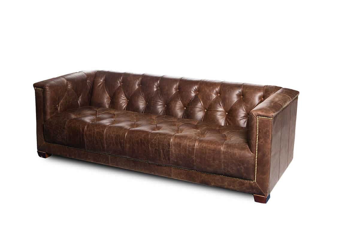 savoy brown leather sofa